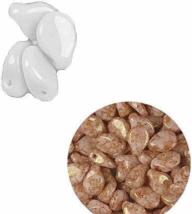White Terracotta Red 5x7mm Pressed Czech Glass (Petal Flower) loose strand approx 60 Beads