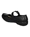 REFRESH Women Textured Leatherette Mary Jane Velcro Buckle Work Loafer Flat CJ36 - Black Leatherette