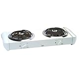 Maxi-Matic EDB-302 Elite Cuisine 1000-Watts Double Burner Hot Plate, White