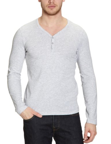 TOM TAILOR Denim Herren Langarmshirt 10225180012/basic serafino, Gr. 46 (S), Grau (2014) Preisvergleich