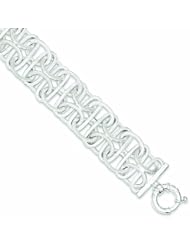 Genuine .925 Sterling Silver Fancy Bracelet 28.1 Grams 7.75 Inch Length. 100% Satisfaction Guaranteed.