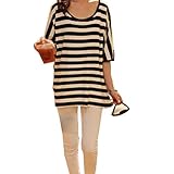 【 アウトレット 】(マーシェル) Marshel マタニティ トップス シンプル Tシャツ ボーダー ブラック フリーサイズ