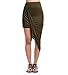 SUNNOW Drape Up Stretchy Asymmetrical High Low Short Mini Bodycon Pencil Skirt