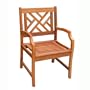 VIFAH V187 Outdoor Wood Arm Chair, Natural Wood Finish, 23 by 23 by 37-Inch