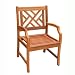 VIFAH V187 Outdoor Wood Arm Chair, Natural Wood Finish, 23 by 23 by 37-Inch