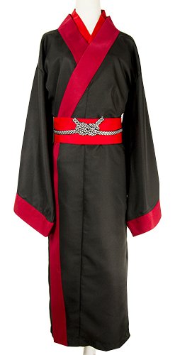 鬼灯の冷徹 鬼灯 ほおずき コスプレ衣装 7点セット ( 着物 ＋ 半襦袢風インナー＋ 帯 ＋ 付け角 ＋ 付け耳 ＋ CosplayINCオリジナル特典 ) (衣装セット サイズM 【c292m】)