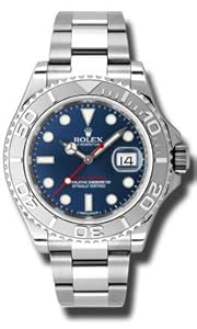 Rolex Yachtmaster Steel and Platinum Blue Dial Mens Watch 116622BLSO