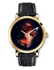 SPRAWL Aanalog Fashion Series Gold Ladies Watches of Genuine Black Leather Strap,Unique Wrist Watch for Women Girls Designed with galaxy
