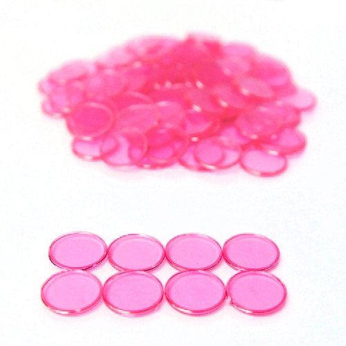 Plastic Magnetic Bingo Chips - Pink Markers - 3/4 inch size - 100 chips