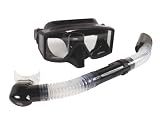Frameless Silicone Tri-view Mask with New Bendable Silicone Snorkel - Colors Vary
