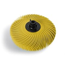JoolTool Scotch-Brite Yellow Radial Bristle Brush Assembled with Plastic Tapered Mandrel Hub, Grit 80