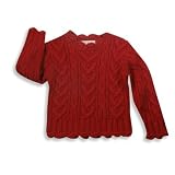 Hartstrings - Girls Cable Knit Sweater, Red (Size 4T)