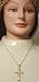 Genuine Gold Plated Medium Chain Necklace with Cross Pendant Decorated with Fine Beads and Crystals