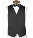 Black Satin Tailored Vest