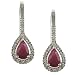 10k White Gold Genuine Ruby and Diamond Earrings (1/6 TDW)
