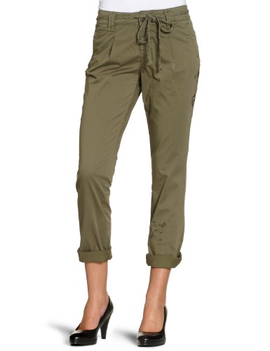 Oui Damen Hose 25582, Gr. 44, Gr&uuml;n (khaki 6756) Preisvergleich