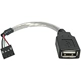 StarTech USB A to USB Motherboard 4-Pin Header F/F 2.0 Cable, 6" (USBMBADAPT)