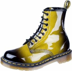Dr. Martens 1460 8 Eye Boot Black/Yellow Stripe Patent