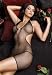  : 2PC Fishnet Halter Chemise Sexy Lingerie Intimate Apparel with Pave Rhinestone Accent and G-String