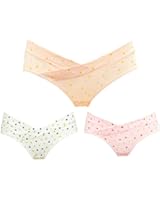 Giftpocket Maternal Low Waist Briefs U-shaped Belly Support Cotton Underpants, Navy