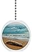 Surfboard on Beach Solid Ceramic Fan Pull