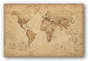 World Map (Vintage Style) Art Poster Print - 24x36
