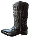 $785 Mezlan Jesse Alligator Black Cowboy Boots Shoes