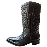 $785 Mezlan Jesse Alligator Black Cowboy Boots Shoes by Mezlan
