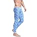 ZIHAN Men's Printing Slim Fit Leggings Tight Pants Large Sky Blue