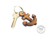 Mr. & Mrs. Panda Schlüsselanhänger Anker - 100% handmade aus Bambus - Anker, maritim, Meer, Küste, Schiff Schlüsselanhänger Anhänger Glücksbringer Geschenke Schlüsselbund Anker, maritim, Meer, Küste, Schiff