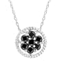 10k White Gold Black Diamond Pendant (.23 cttw), 18"