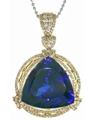 18K Yellow Gold Tanzanite and Diamond Pendant -- LIFETIME WARRANTY