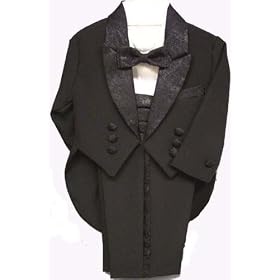 Click here to buy Boys Formal Dress Tuxedo with Tails and Cummerbund Ringbearer Wedding Wear by Dress Me Up Cute.