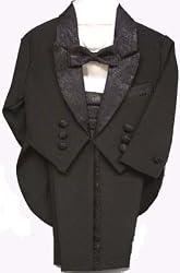 Boys Formal Dress Tuxedo with Tails & Cummerbund Ringbearer Wedding Wear
