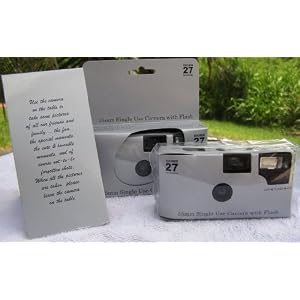 10 Pack Disposable Wedding Cameras, Plain Shiny Silver, 35mm, 27 Exp, New in Gift Boxes by