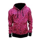 Leopard Print Womens Pink Zip Hoodie