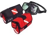 Red Scuba Flag Mask Bag