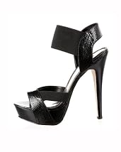 Claudia All-Black Snake Print Sandal