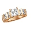 14K Rose Gold Diamond Engagement Ring Semimount - CENTER STONE NOT INCLUDED - 0.50 Ct.