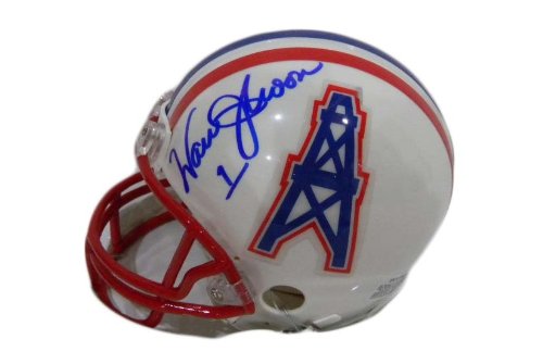 Warren Moon Autographed Houston Oilers Mini Helmet w/ Photo Proof