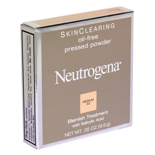 Neutrogena Skin Clearing Oil-Free Pressed Powder, Medium 03, 0.35 Ounce (9.9 g)