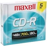MAXELL 623205 700 MB Recordable CDs (5-pk Slim Jewel Case)
