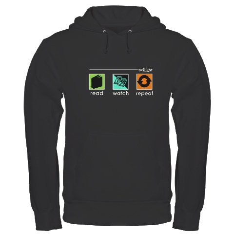 Twilight:read,watch,repeat Hoodie (dark)