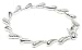 Silver Cubic Zirconia / Polished Tear Link Bracelet 7.5