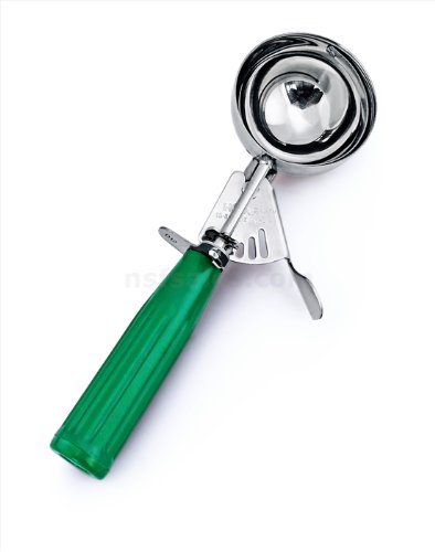 New Star NSF Approved Stainless Steel Squeeze Ice Cream Disher, 3.25-Ounce, Size 12, Green