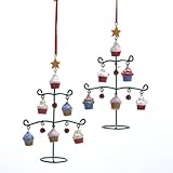 IMAGE OF Pack of 12 Cupcake Heaven Charming Christmas Tree Ornaments with Jingle Bells