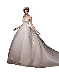 Cap Sleeves Scoop Neck Applique Corset   Waistline   Ball Gown Wedding Dress 