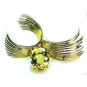 Estate 16.48 Ct Citrine and 18k Yellow Gold Pendant or Brooch by