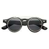 Small Retro Steampunk Circle Flip Up Glasses / Sunglasses