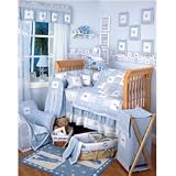 Silhouette Blue 6-Piece Baby Crib Bedding Set